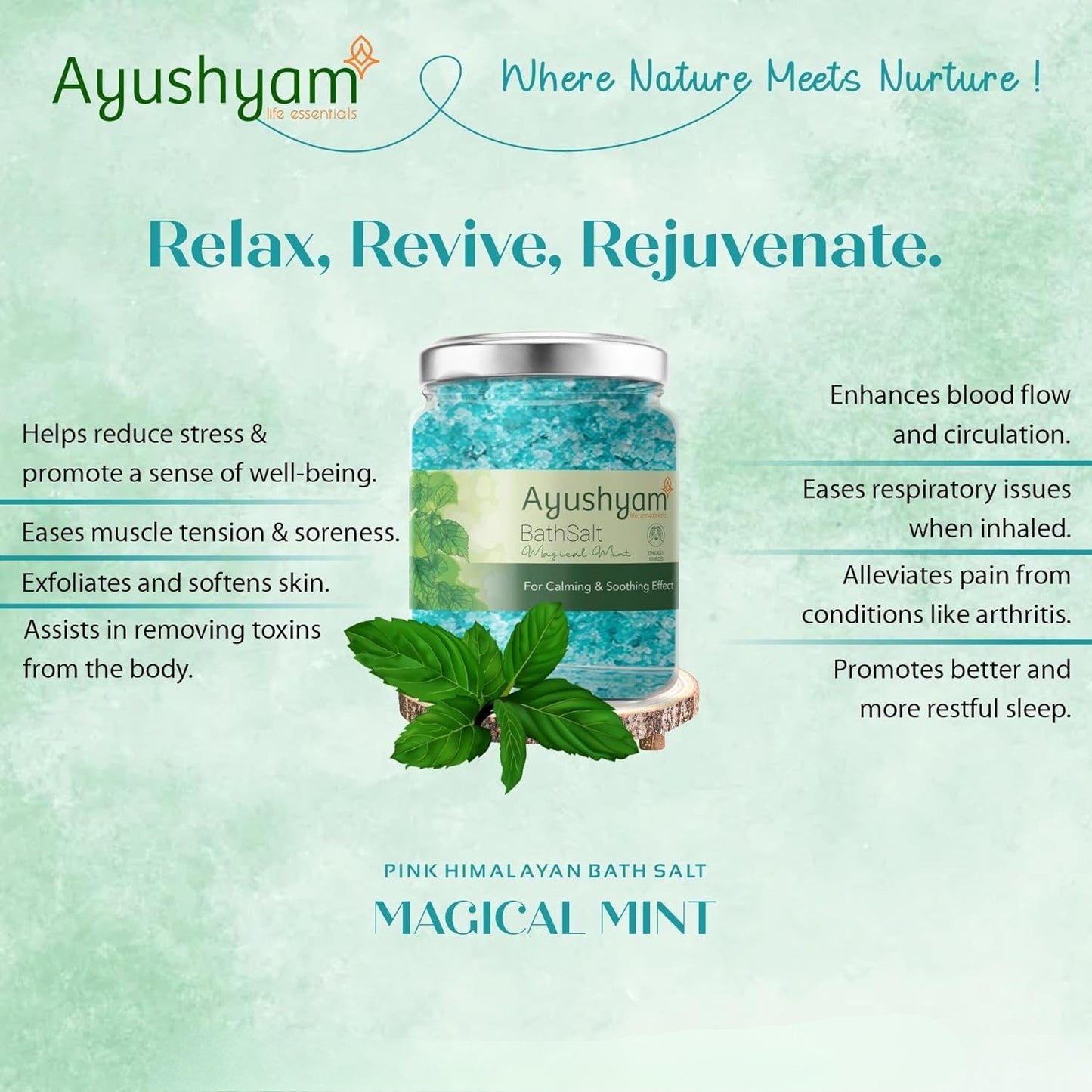 Peppermint Bath Salt and Foot Soak Bath salt for muscle pain relief