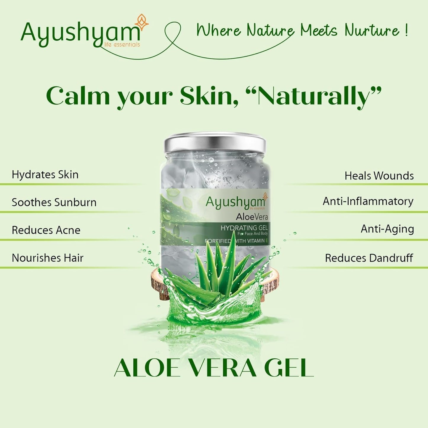 Aloe Vera Gel for Skin Moisturizing, Soothing Skin Multipurpose Gel