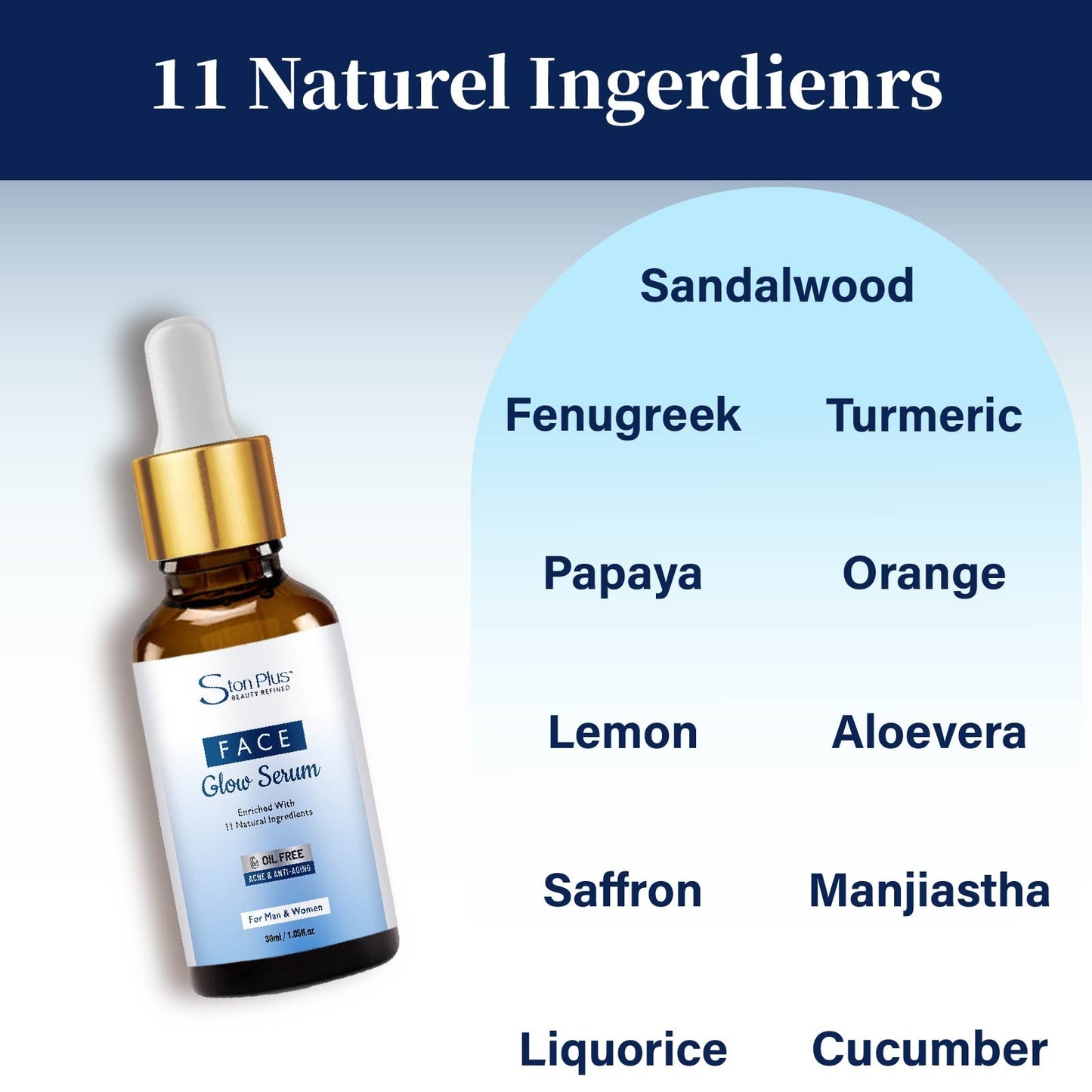 Ston Plus Face Glow Serum (With 11 Natural Ingredients)