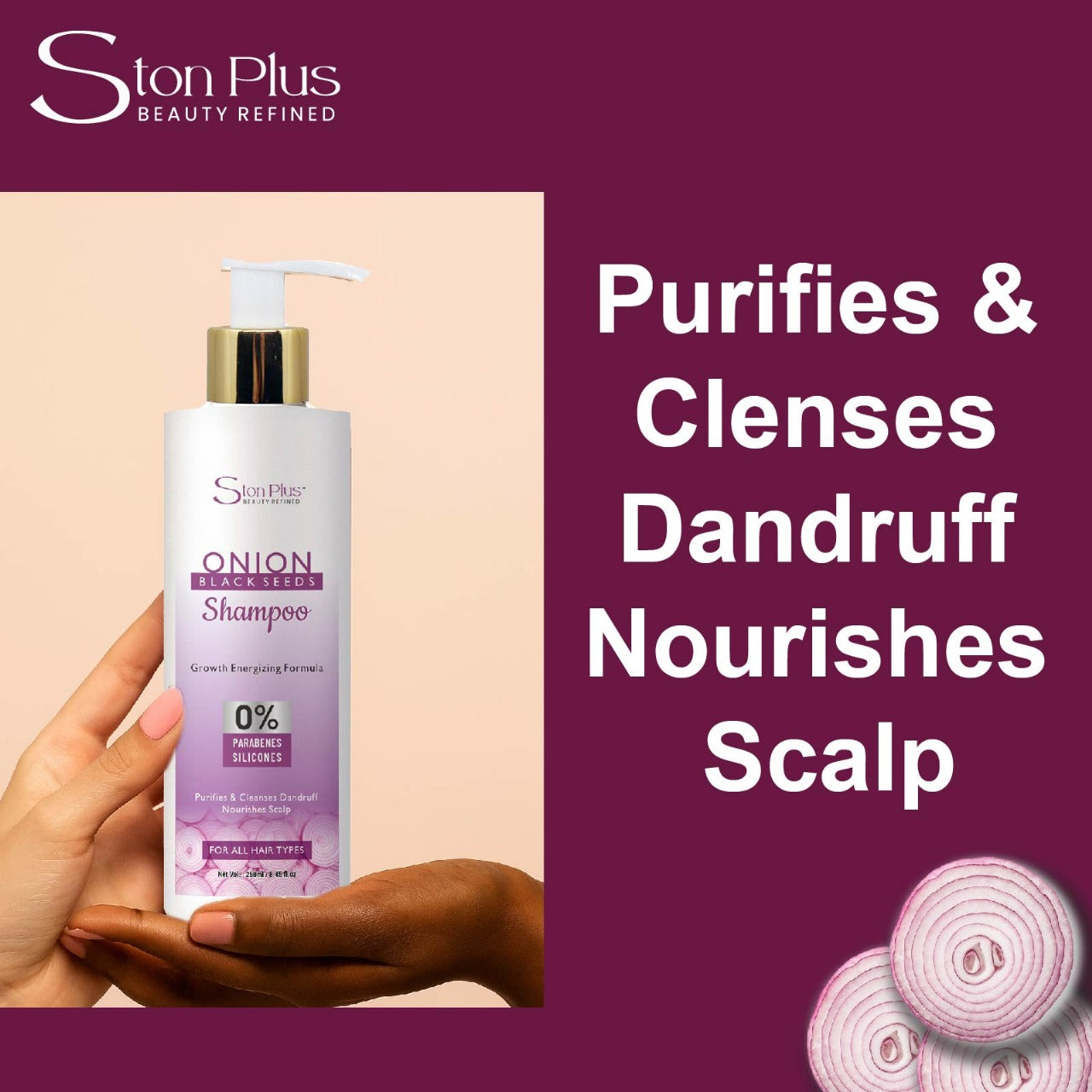 Ston Plus Onion & Black Seeds Shampoo