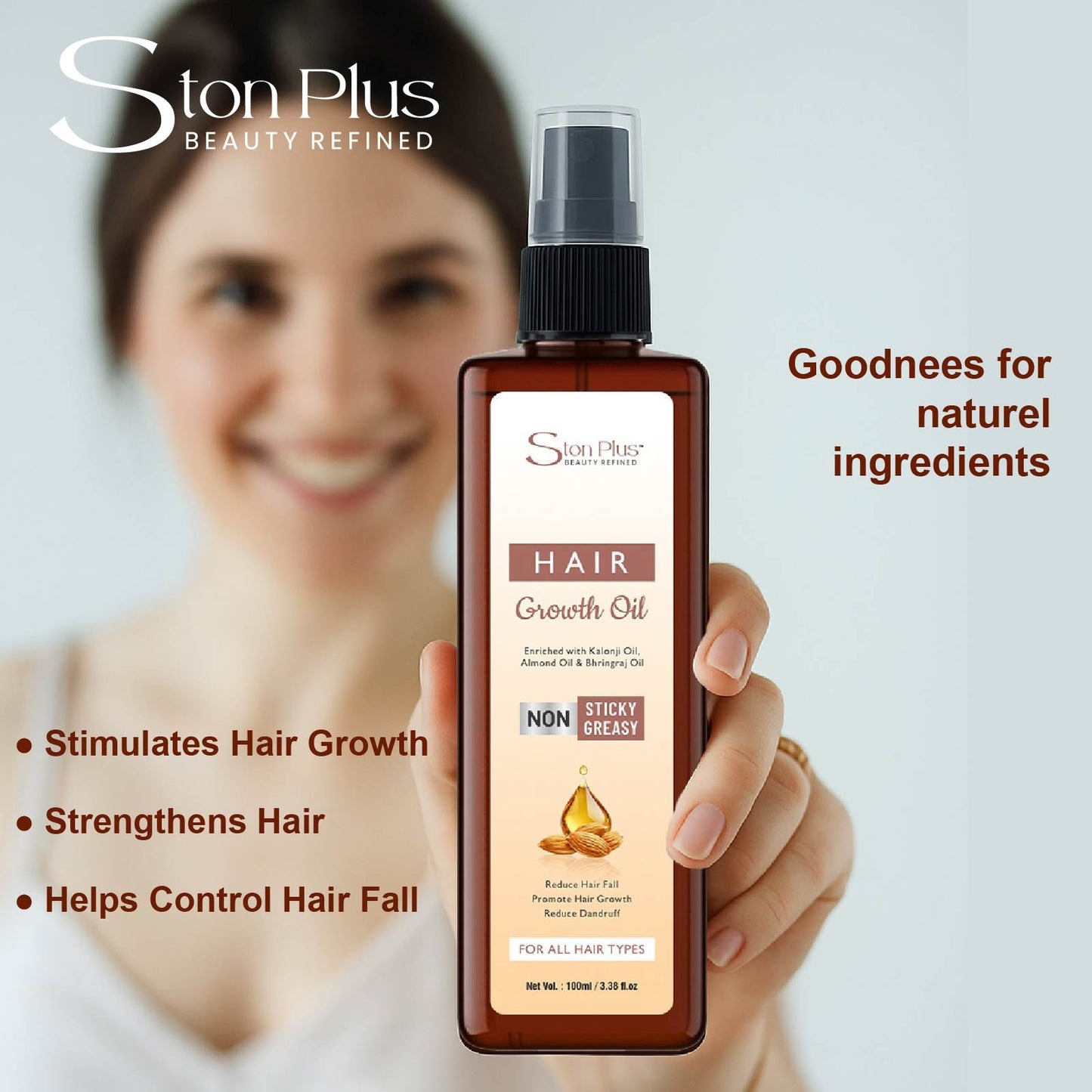 Ston Plus Hair Growth Oil (With Kalonji, Almond & Bhringraj Oil)