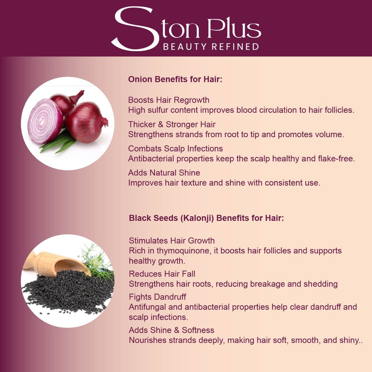 Ston Plus Onion & Black Seeds Shampoo