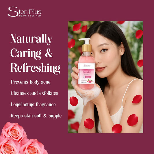 Ston Plus Rose Petal Shower Gel (With Vitamin-E & Glycerin)